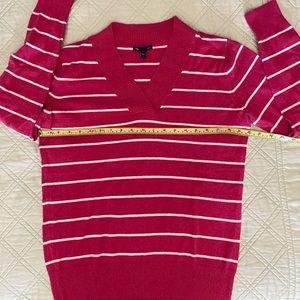 Gap Size L, Pink & White Striped Sweater